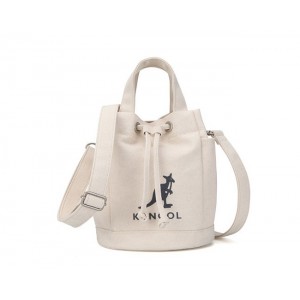 Kangol Flocking Simbol Canvas Bucket Bag- Ivory 3791